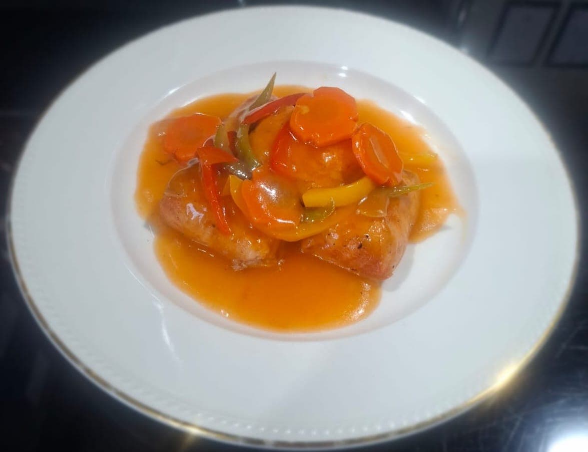 فيليه سمك حلو وحامض مع أرز بسمتي